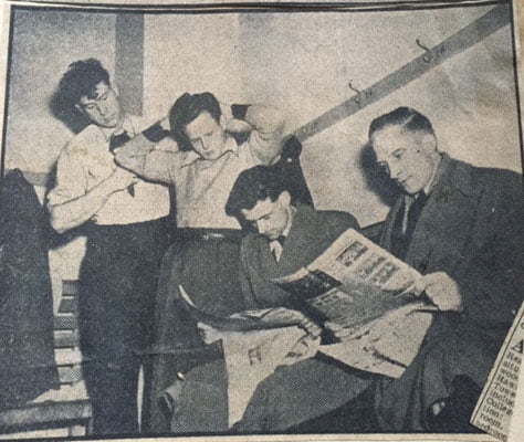 Port Vale players read newspapers during the 1953-54 season