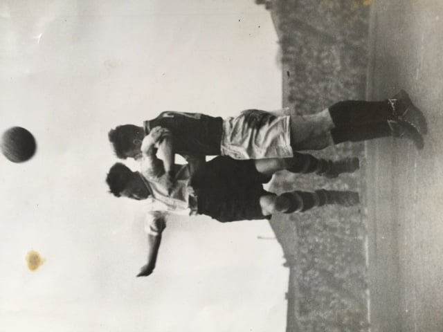 Port Vale player Dickie Cunliffe in action against unknown opposition - image courtesy of the Cunliffe family