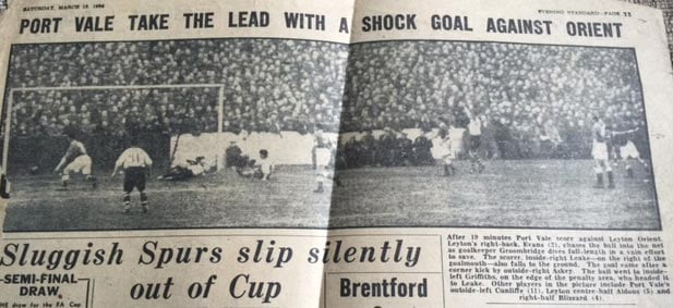 Port Vale v Orient 1954 - press clipping