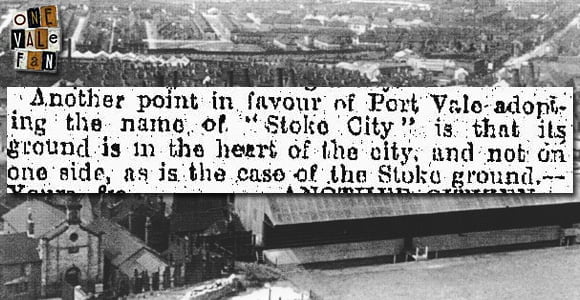 The day a Vale fan proposed changing the club’s name to Stoke City