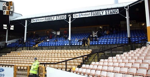 The family stand at the Vale Park stadium