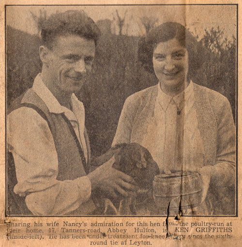 FA Cup semi-final special in the Sentinel - Ken Griffiths at home - press clipping