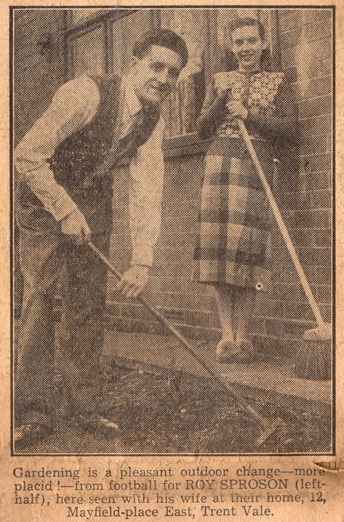 FA Cup semi-final special in the Sentinel - Roy Sproson at home - press clipping