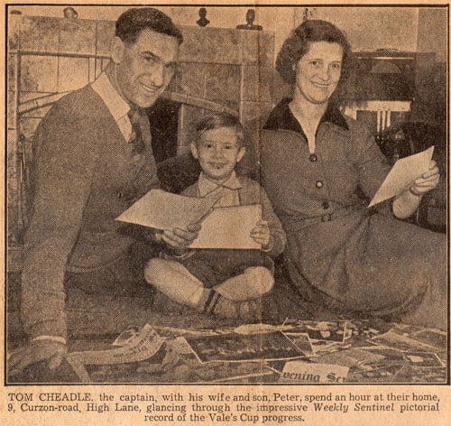FA Cup semi-final special in the Sentinel - Tom Cheadle at home - press clipping