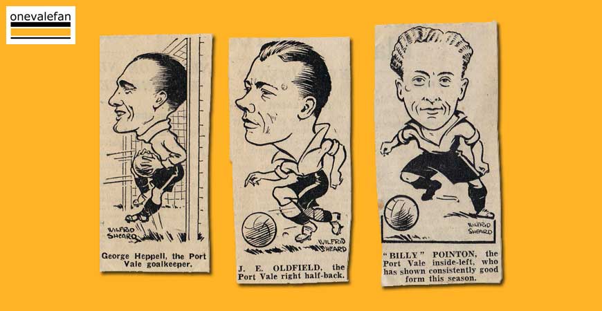 Three Port Vale caricatures from the 1940s