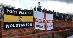 Port Vale flags at Accrington