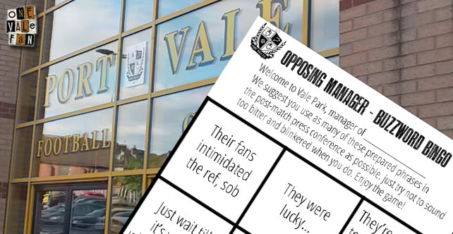 Taking your side to Vale Park? Here’s your manager’s buzzword bingo…