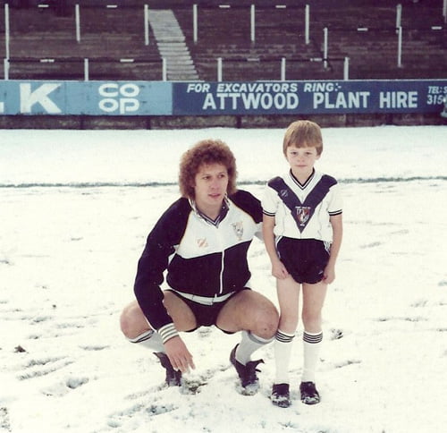 Steve Fox and mascot