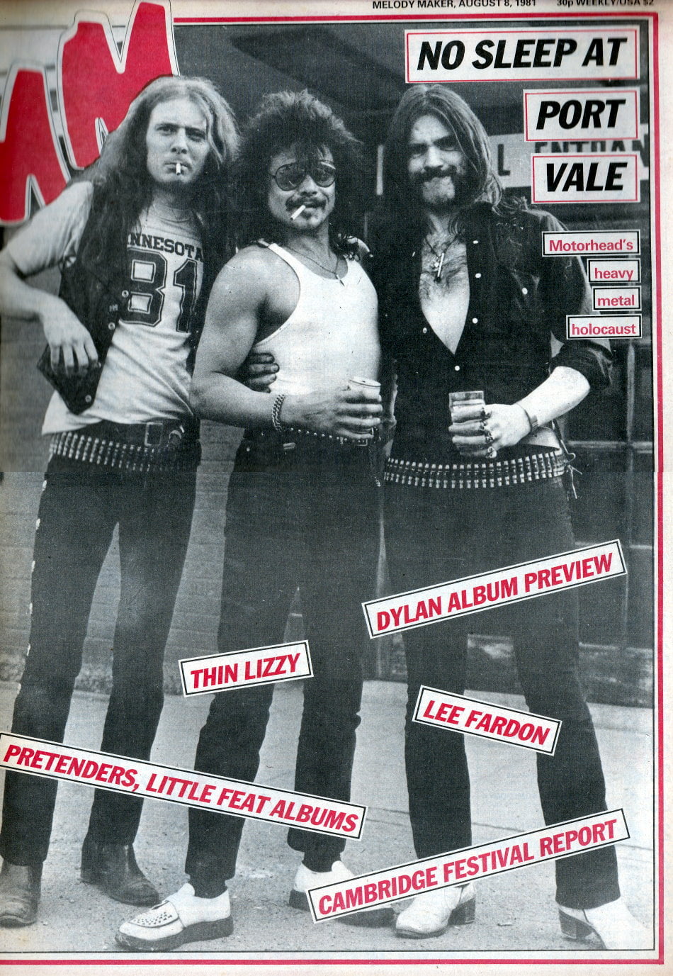 Melody Maker front cover on the Port Vale Heavymetal Holocaust concert