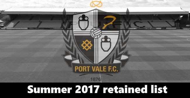 Port Vale 2017 retained list – Hooper, Cicilia and Thomas leave the club