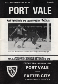 1985 Port Vale programme
