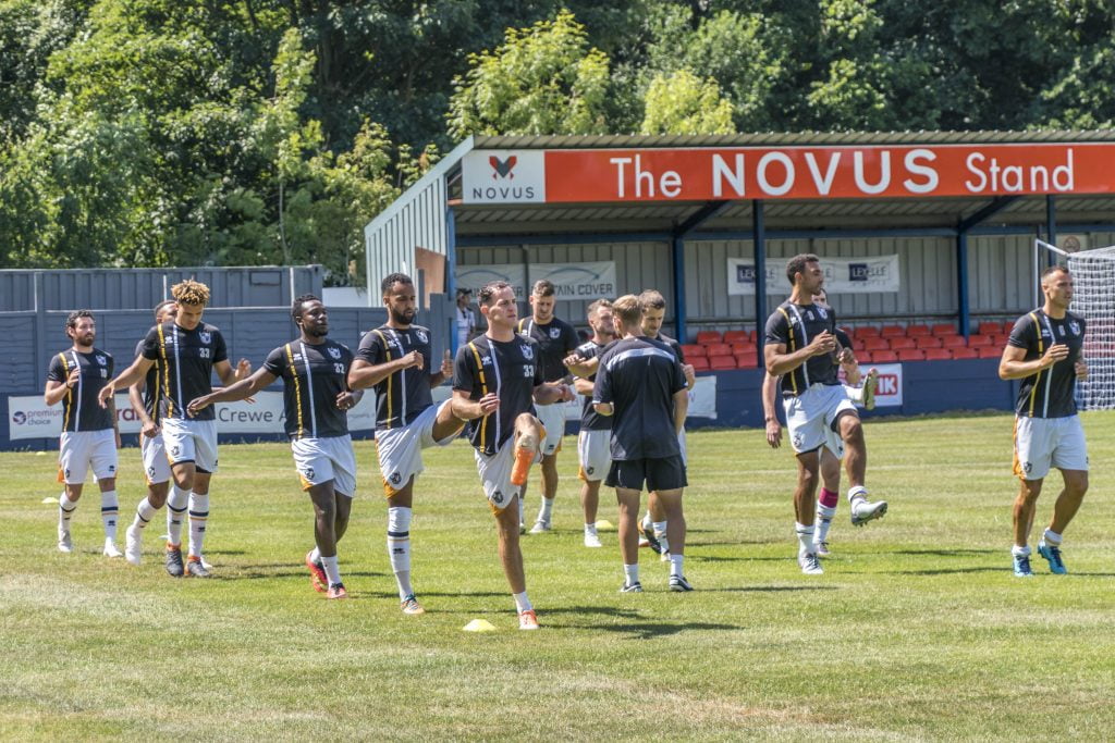 July 18 066 Vale v Kidsgrove - Vale players warm-up