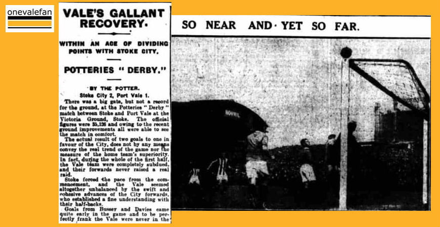 Clipping: Port Vale play Stoke City in 1928