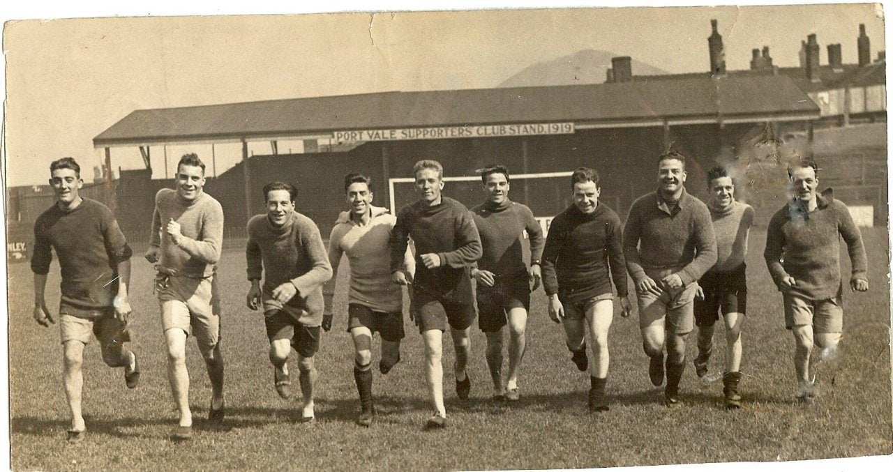 Port Vale players training in the 1920s