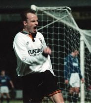 Jon McCarthy celebrates a goal against Everton