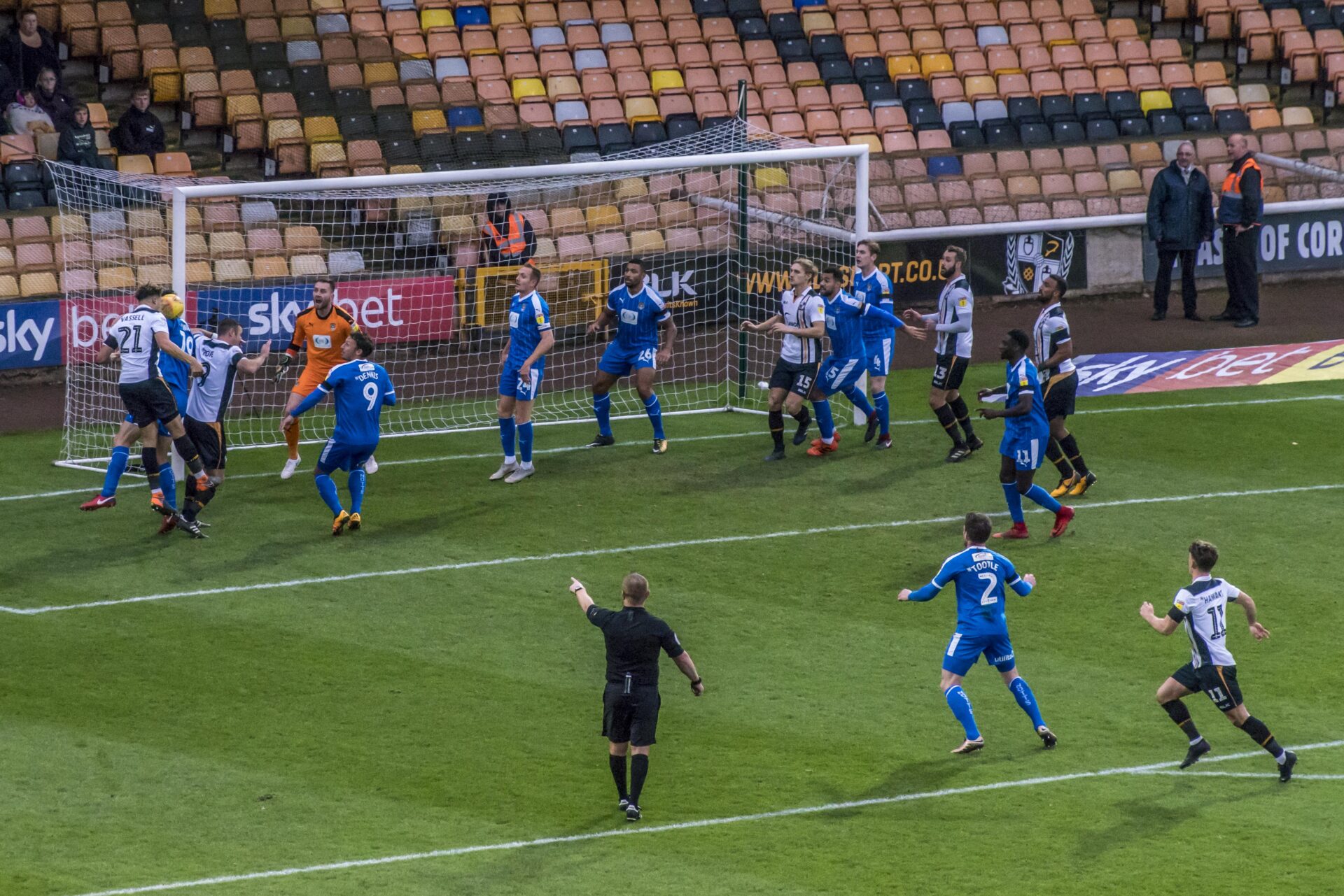 Theo Vassell goes close against Notts County