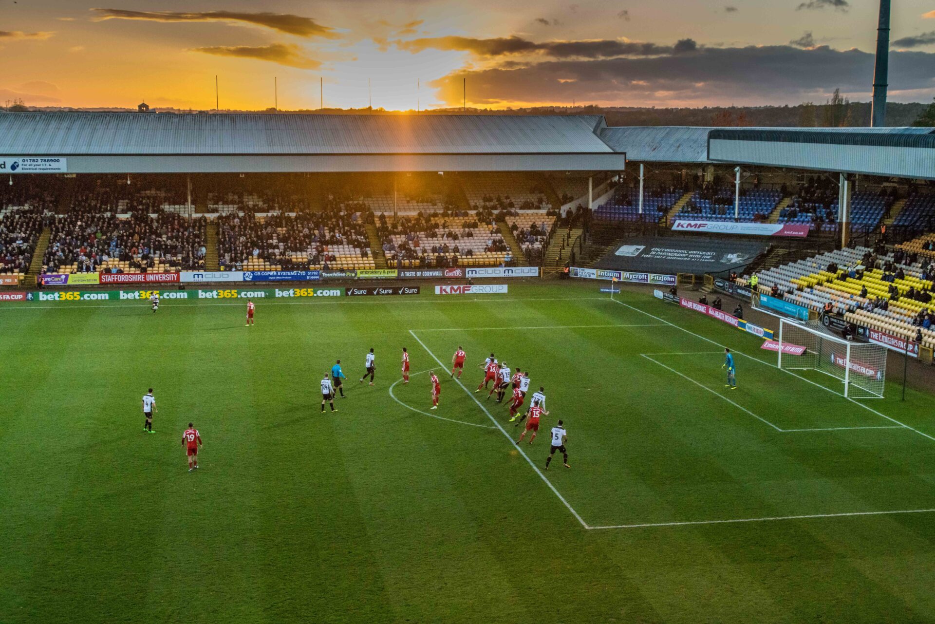 A glorious sunset at Vale Park
