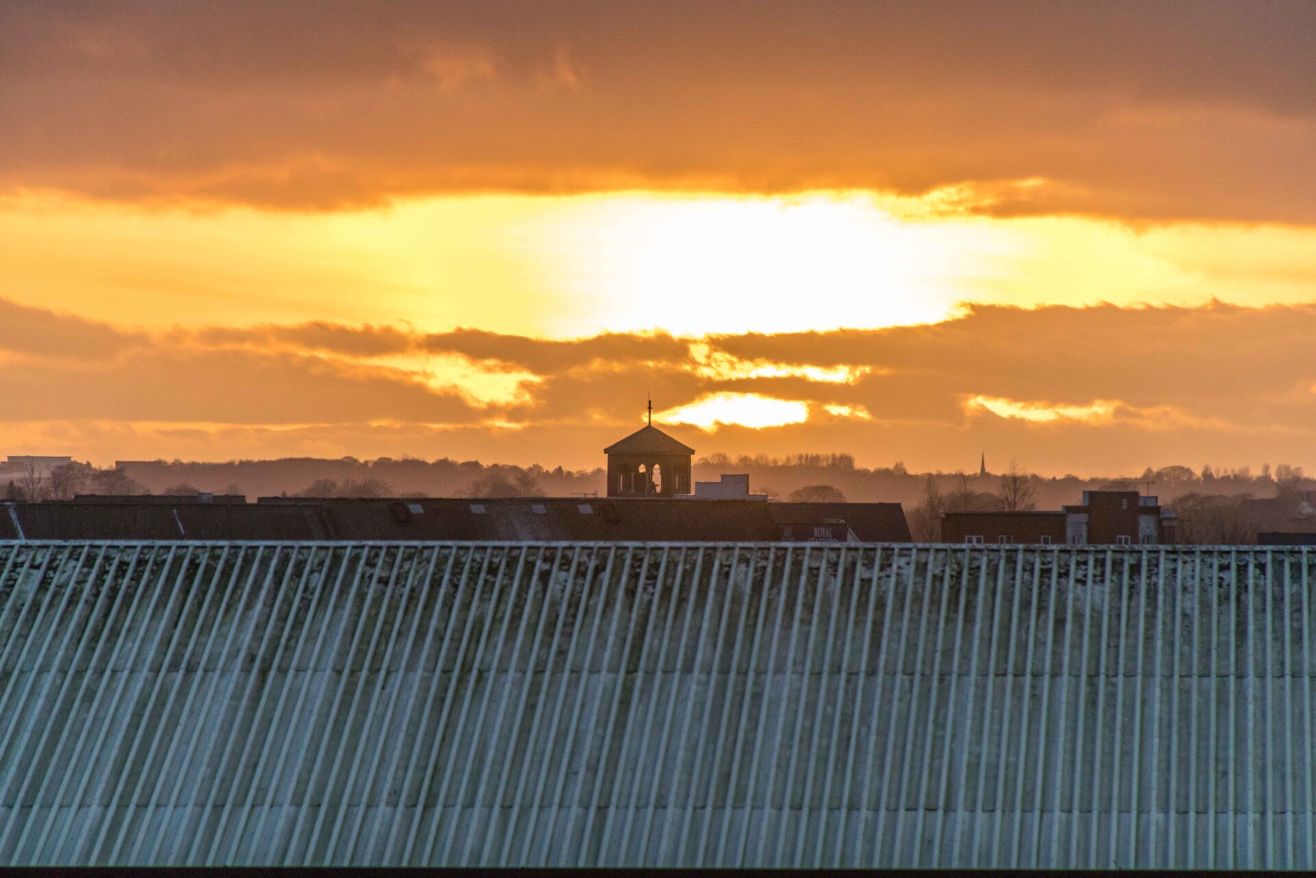 Port Vale 1-4 Oldham Athletic - sunset over the Railway stand