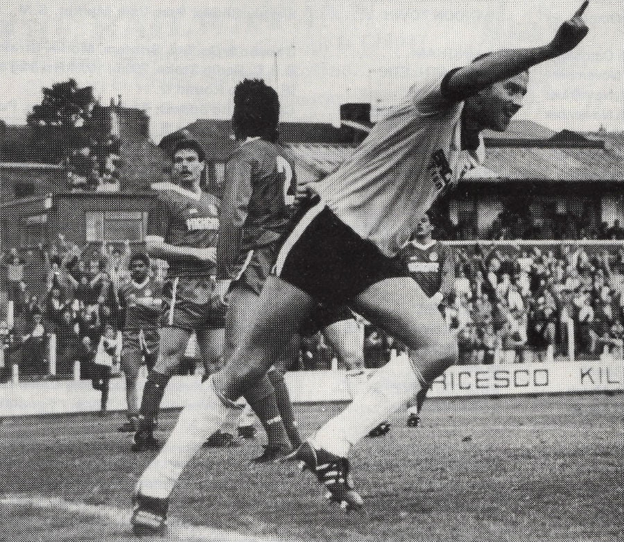 Jon Bowden celebrates his goal against Walsall