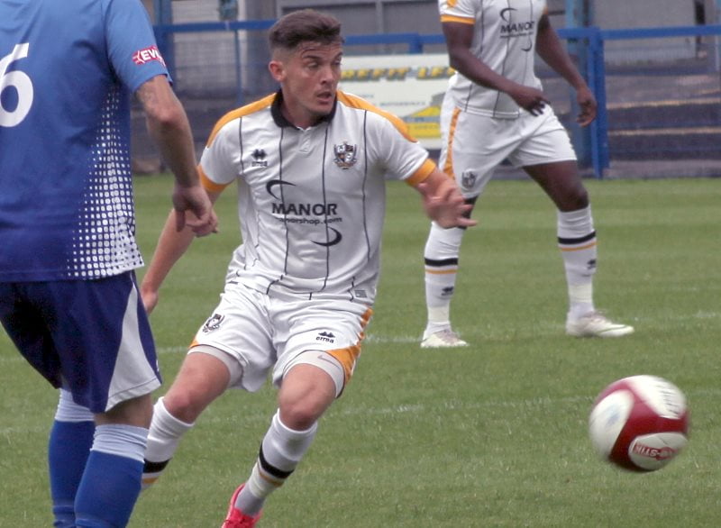 Daniel Trickett-Smith in action against Leek Town 2019