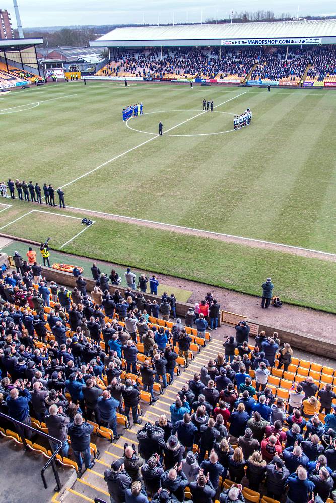 The scene as Vale pay tribute to Gordon Banks ahead of the Morecambe home game.