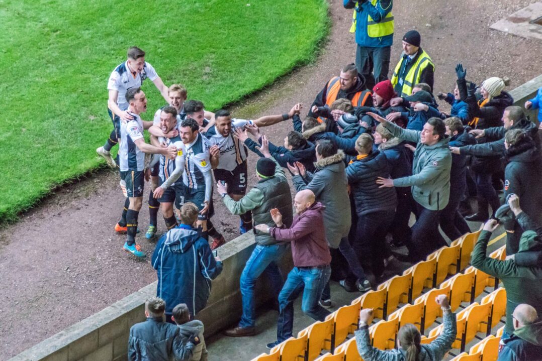 Port Vale 2-1 Mansfield Town - Ricky Miller and team mates celebrate