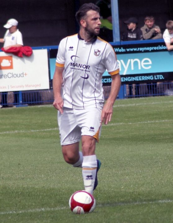 Kieran Kennedy in action during a friendly with Leek 2019