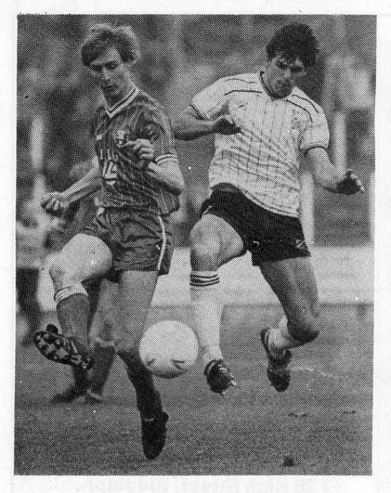 Andy Jones in action against Swindon Town in 1986