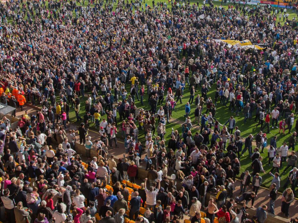 Port Vale fans celebrate promotion in 2013