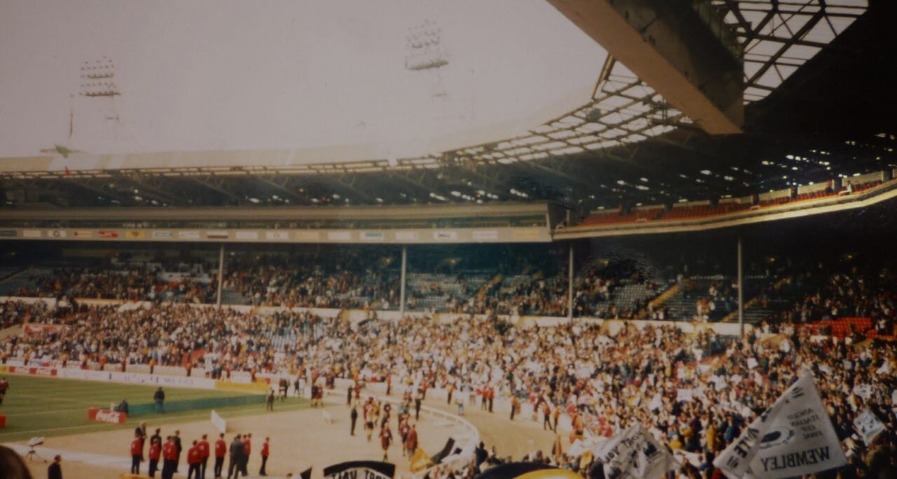 The Vale crowd at Wembley stadium for the Autoglass Trophy final 1993