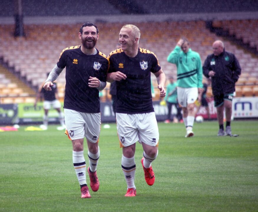 David Worrall and Mark Cullen share a joke