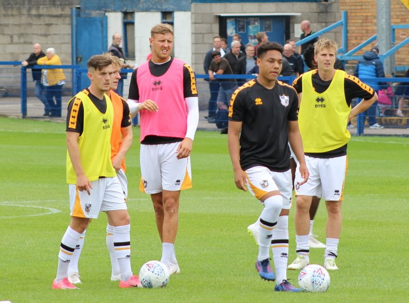 Daniel Trickett-Smith, trialist Alex Hurst (partially hidden) Richie Bennett, Lucas Green-Birch and Ryan Lloyd