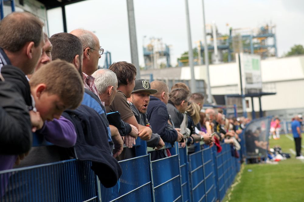 Port Vale fans at Harrison Park for Port Vale's friendly game with Leek Town