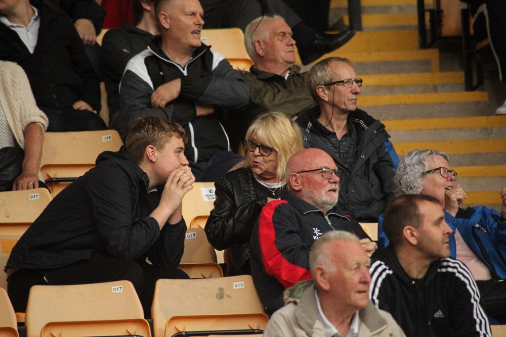 Port Vale fans at Vale Park stadium for the friendly game against Fleetwood