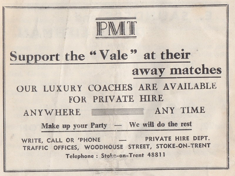 Pictured: Vintage Port Vale programme adverts