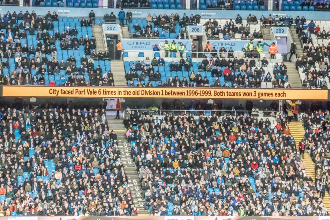Manchester City v Port Vale FA Cup game, January 2020