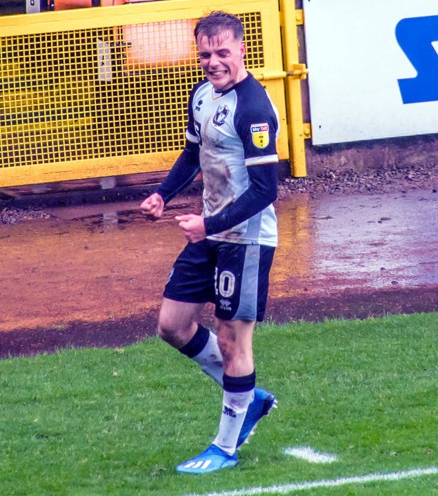 Tom Conlon celebrates his goal