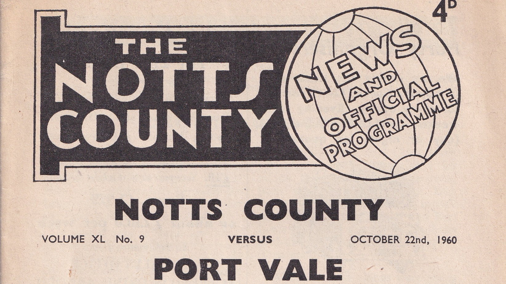 Take a look at the Notts County v Port Vale programme from 1960