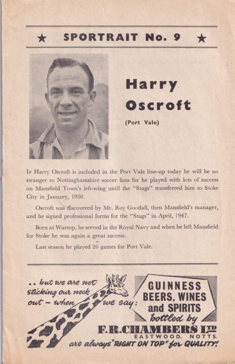 Notts County v Port Vale, 1960