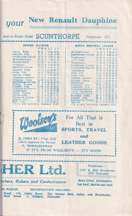 Scunthorpe United v Port Vale 1960