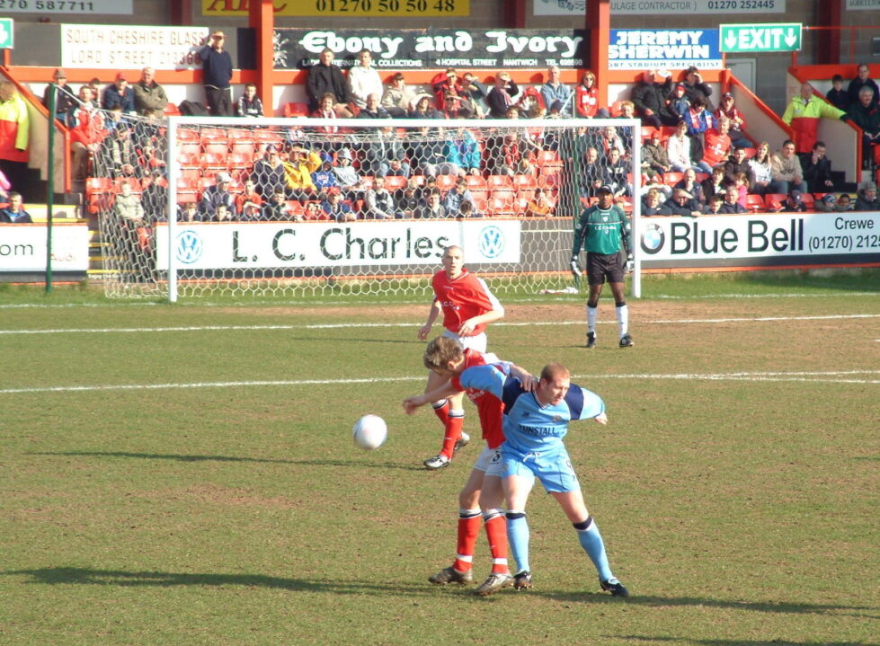 Crewe 1-1 Port Vale: Steve Brooker battles for the ball