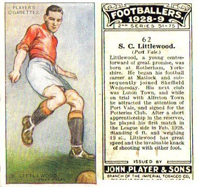 Stewart LIttlewood cigarette card