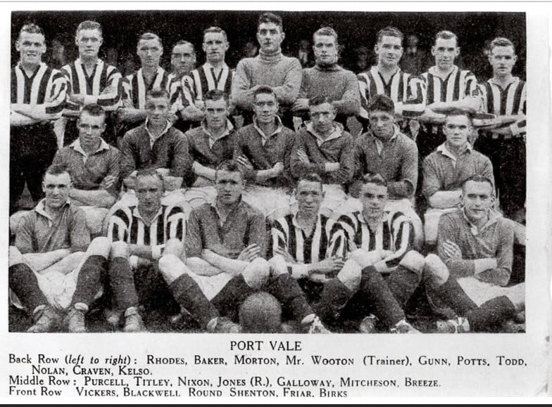 Port Vale 1934-35 team line-up