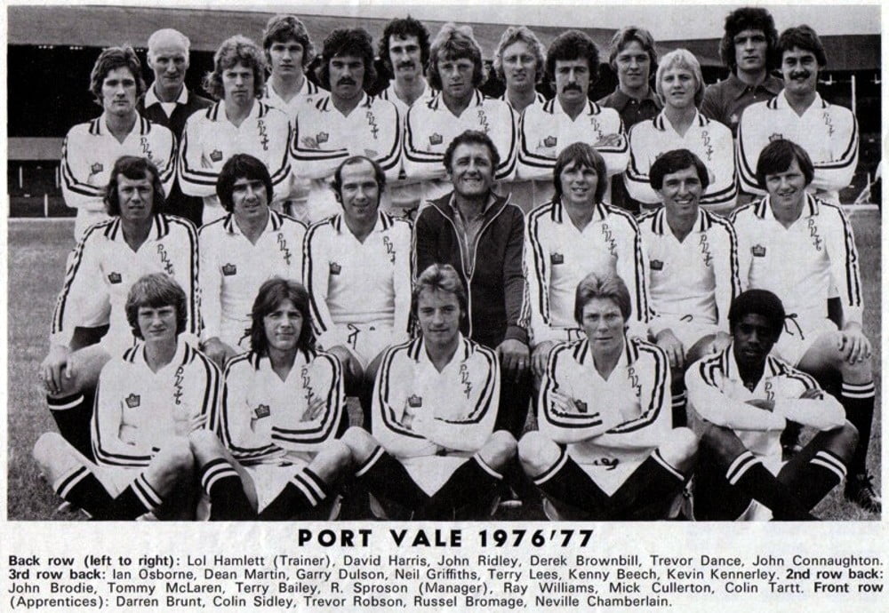 Port Vale 1976-77 team line-up