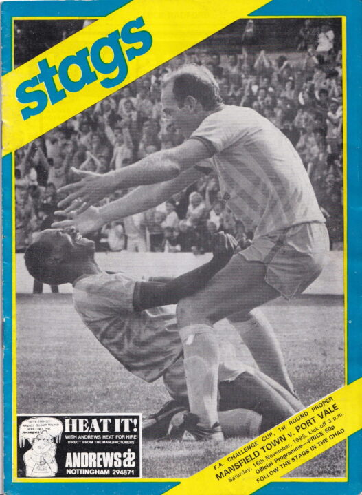 Mansfield Town v Port Vale programme, 1985