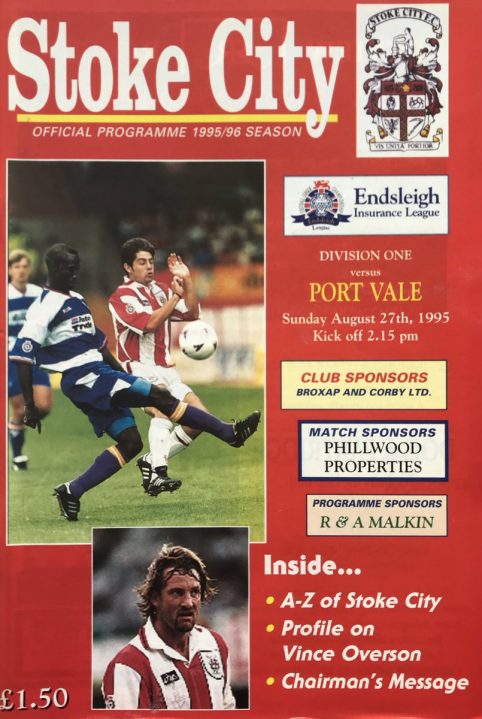 Stoke City v Port Vale programme August 1995
