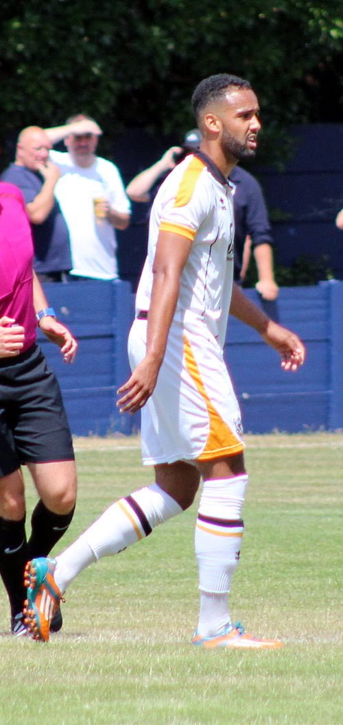 Brendon Daniels in action in a pre-season friendly at Kidsgrove Athletic