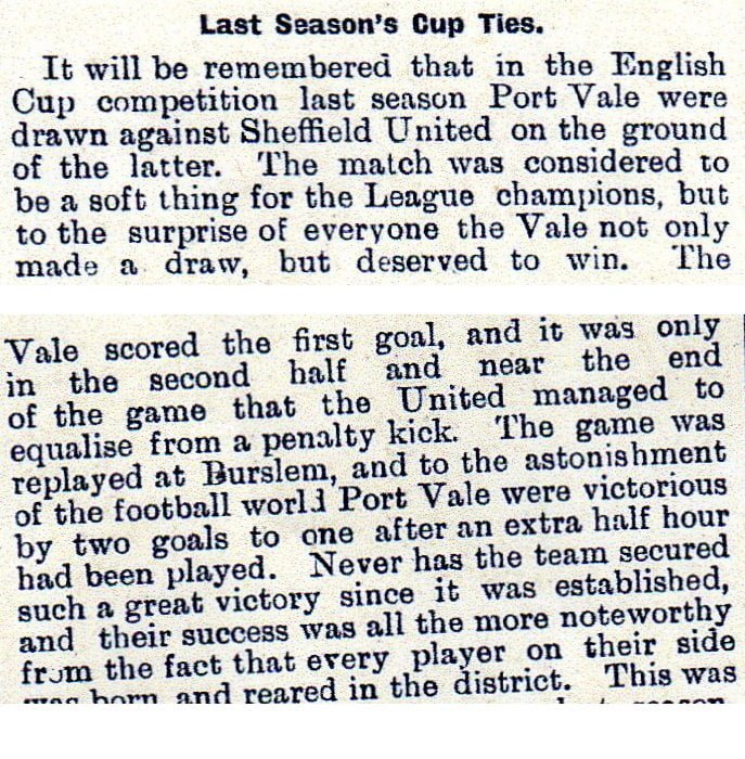 Golden Penny clipping on Port Vale 2-1 Sheff Utd 1898