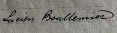 Matchwinner Lucien Boullemier's signature