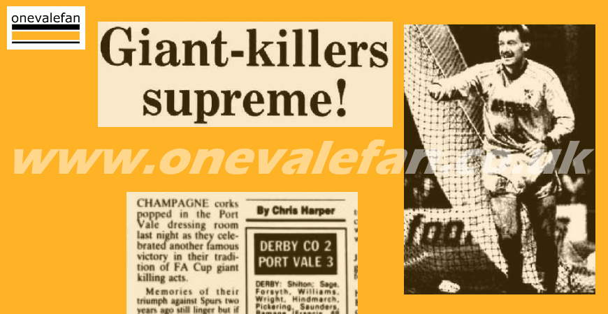 How the local press reported Port Vale’s win at Derby in 1990